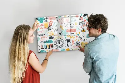 Magnetic glass dry erase board for pictures and sketches