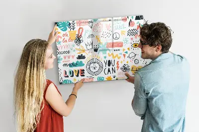 Magnetic glass dry erase board for pictures and sketches