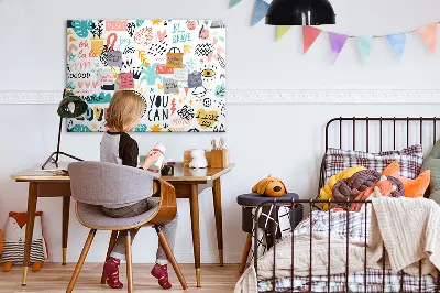 Magnetic glass dry erase board for pictures and sketches