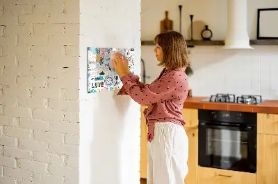 Magnetic glass dry erase board for pictures and sketches
