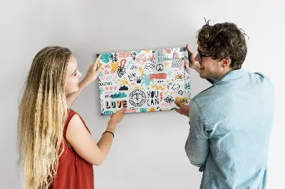 Magnetic glass dry erase board for pictures and sketches