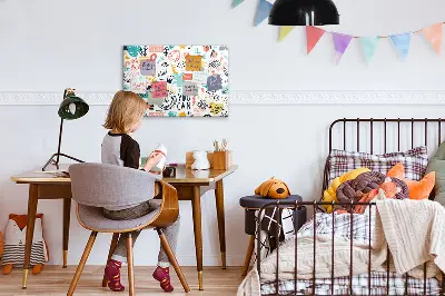 Magnetic glass dry erase board for pictures and sketches