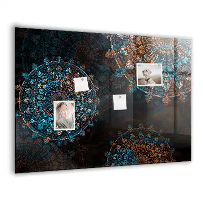 Mandala pattern magnetic wall board