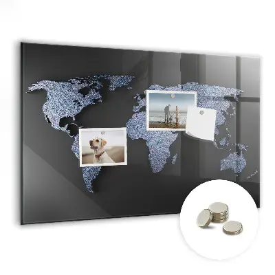 3D World Map Magnet Board