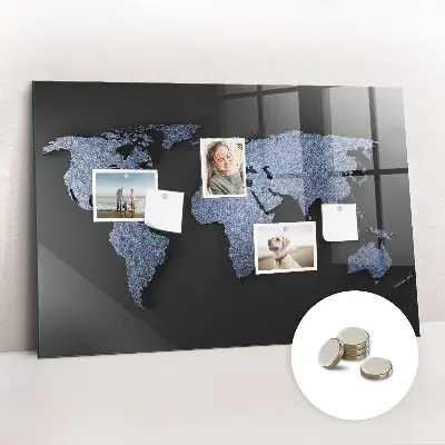 3D World Map Magnet Board