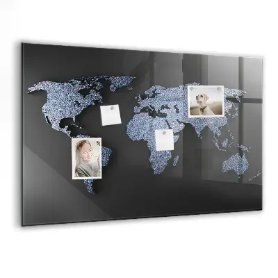 3D World Map Magnet Board