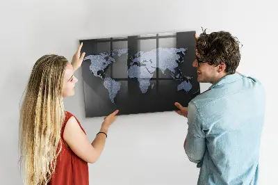 3D World Map Magnet Board