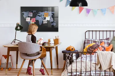 3D World Map Magnet Board