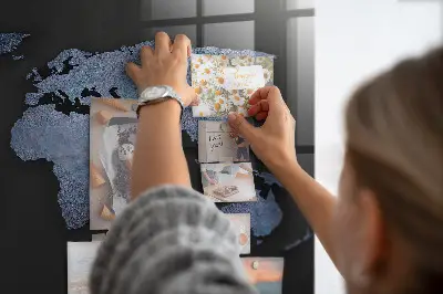 3D World Map Magnet Board