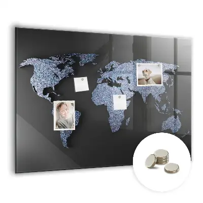 3D World Map Magnet Board