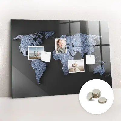 3D World Map Magnet Board