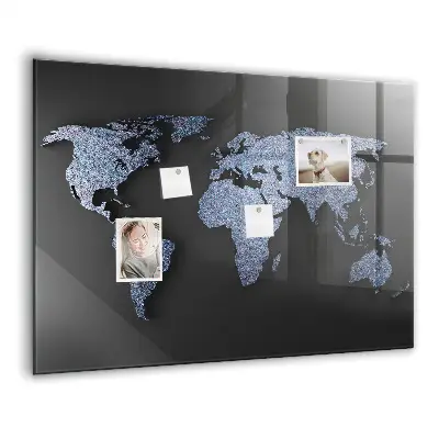 3D World Map Magnet Board