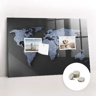 3D World Map Magnet Board