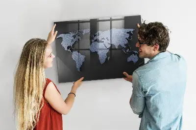 3D World Map Magnet Board