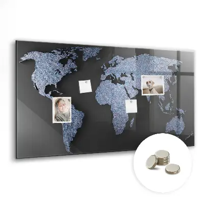 3D World Map Magnet Board