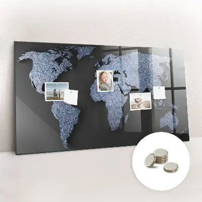 3D World Map Magnet Board