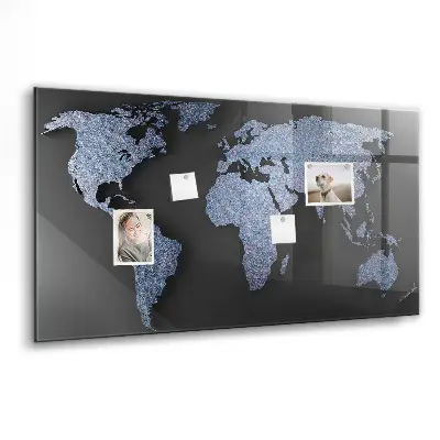 3D World Map Magnet Board