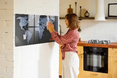 3D World Map Magnet Board