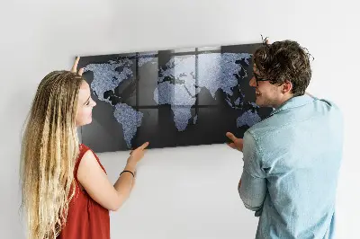 3D World Map Magnet Board