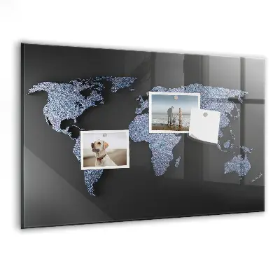3D World Map Magnet Board