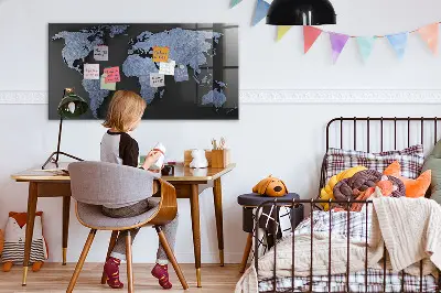 3D World Map Magnet Board