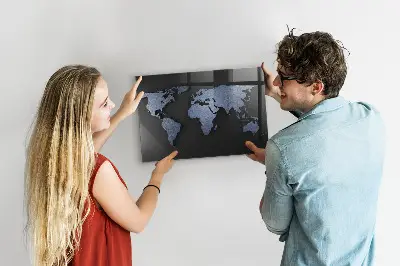3D World Map Magnet Board