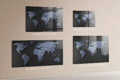 3D World Map Magnet Board