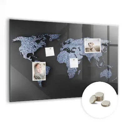 3D World Map Magnet Board