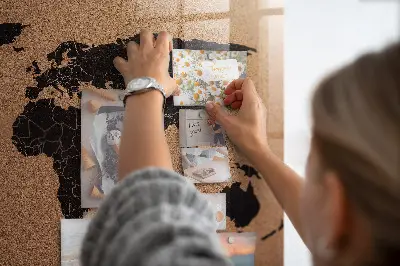 Magnetic glass dry erase board World map