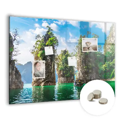 Lake Trees Nature Magnetic Glass Dry Erase Board
