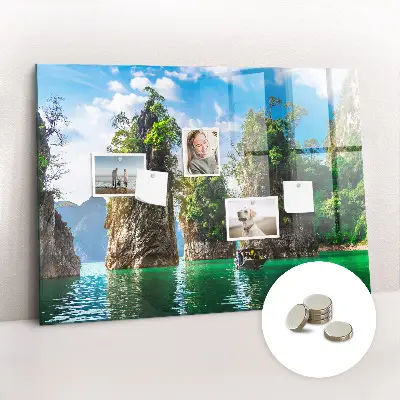Lake Trees Nature Magnetic Glass Dry Erase Board