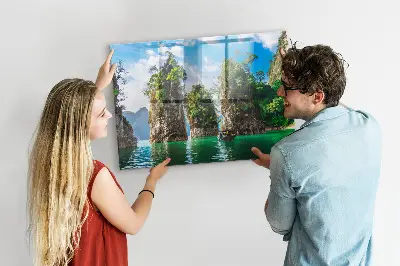 Lake Trees Nature Magnetic Glass Dry Erase Board
