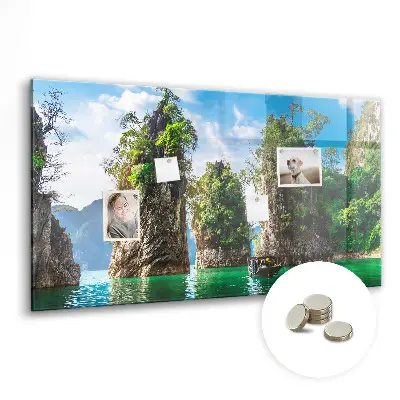Lake Trees Nature Magnetic Glass Dry Erase Board