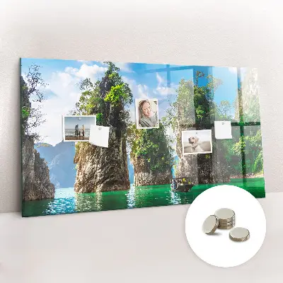 Lake Trees Nature Magnetic Glass Dry Erase Board