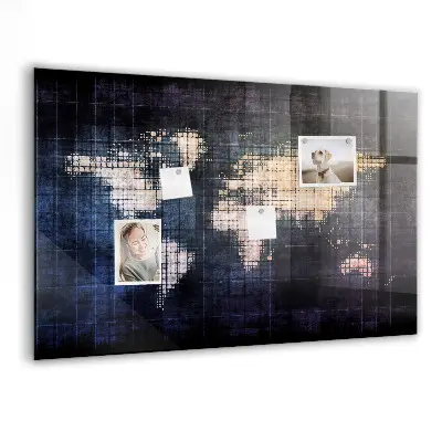 Magnetic Abstract World Map Wall Board