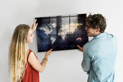 Magnetic Abstract World Map Wall Board