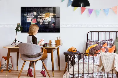 Magnetic Abstract World Map Wall Board