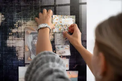 Magnetic Abstract World Map Wall Board