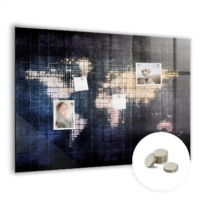 Magnetic Abstract World Map Wall Board