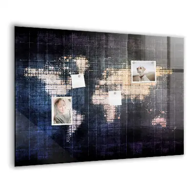 Magnetic Abstract World Map Wall Board