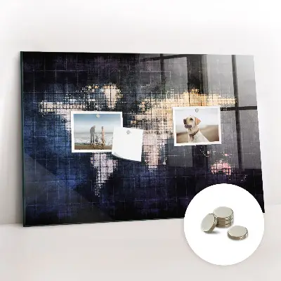 Magnetic Abstract World Map Wall Board