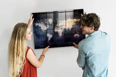 Magnetic Abstract World Map Wall Board