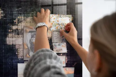 Magnetic Abstract World Map Wall Board