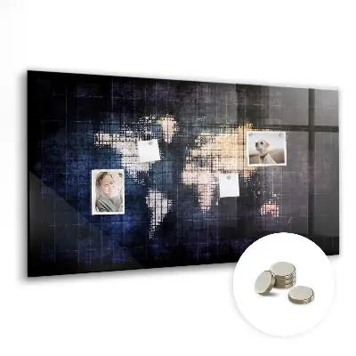 Magnetic Abstract World Map Wall Board