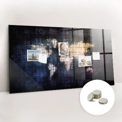 Magnetic Abstract World Map Wall Board