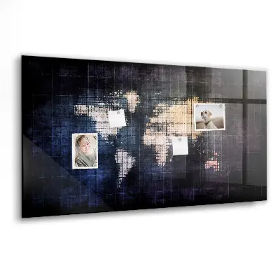Magnetic Abstract World Map Wall Board