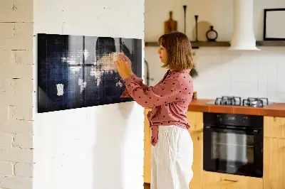 Magnetic Abstract World Map Wall Board
