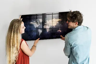 Magnetic Abstract World Map Wall Board
