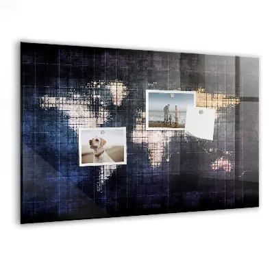 Magnetic Abstract World Map Wall Board