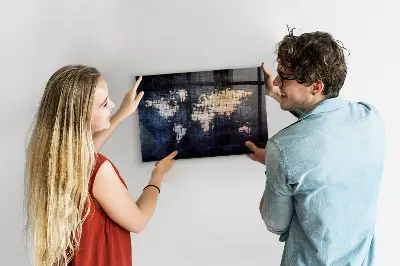 Magnetic Abstract World Map Wall Board